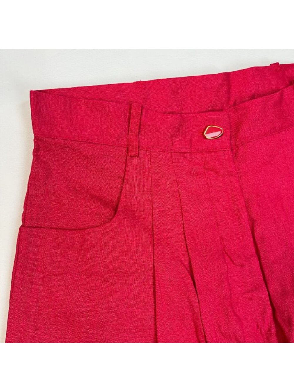 NWOT FARM Rio Linen Red Wide-leg Pants Size L/ W33 - Picture 4 of 9